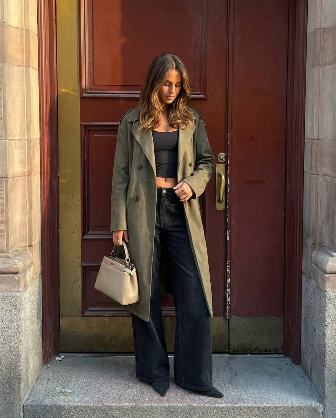 Natalia | Długi trench coat z podwójnym zapięciem