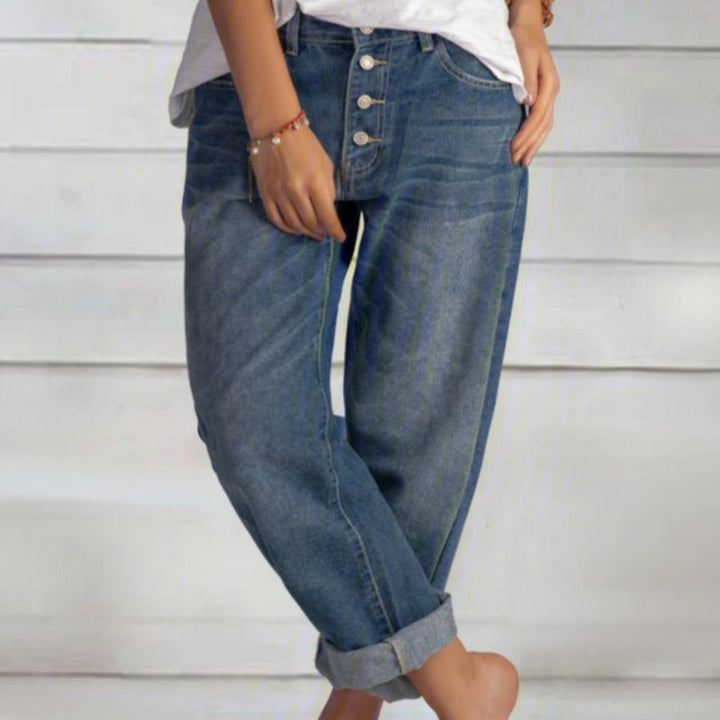 Boyfriend-Jeans z wysokim stanem dla kobiet – Maribel