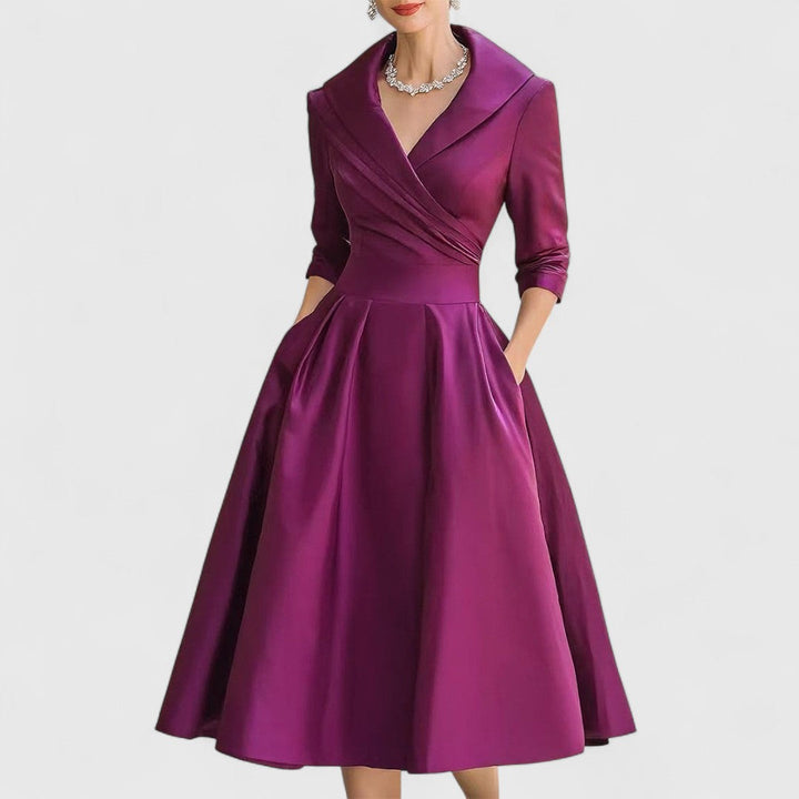 Damska Sukienka Midi elegancka z dekoltem V na Codzienne Noszenie