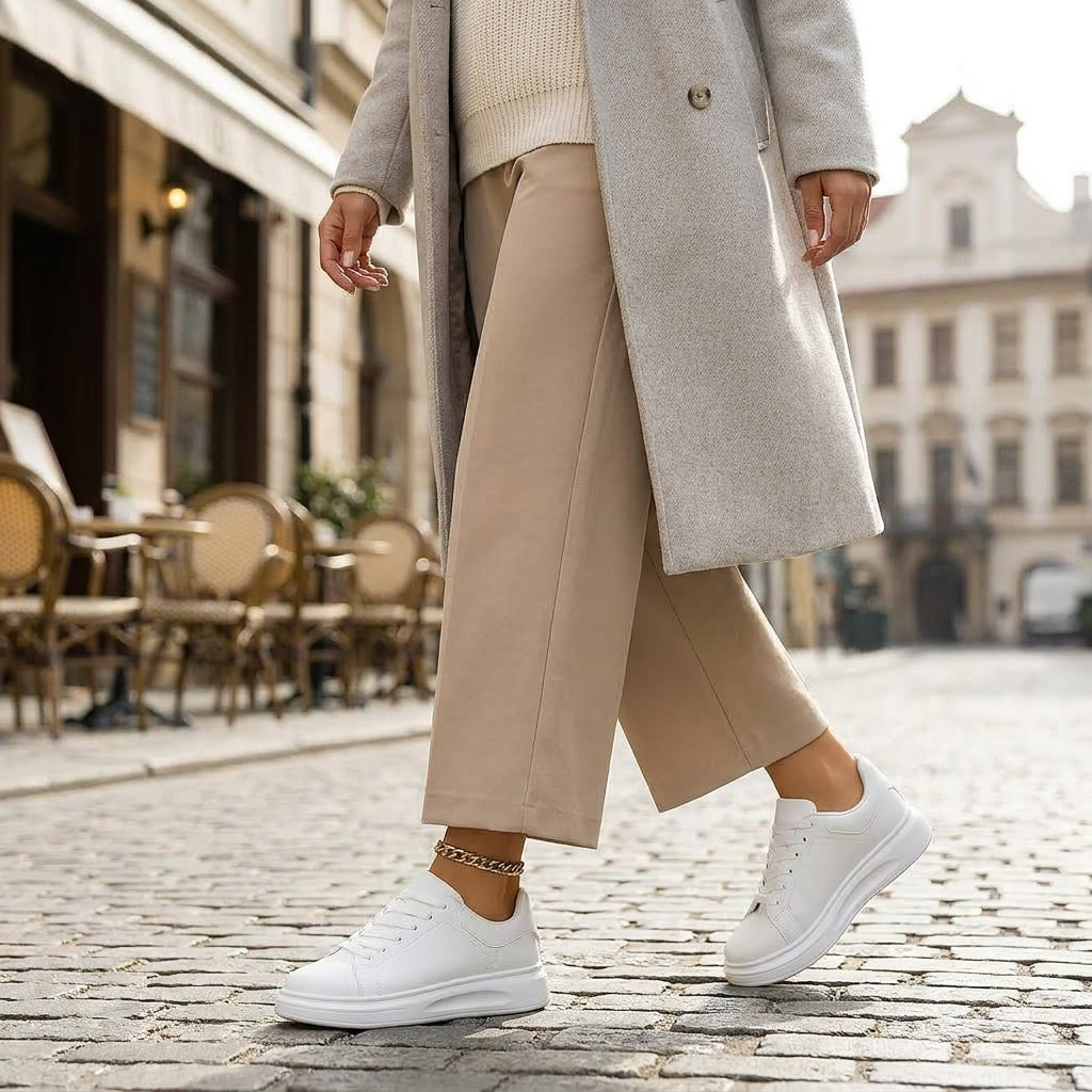 Kaminski | Białe skórzane sneakersy damskie o minimalistycznym designie | Natalia