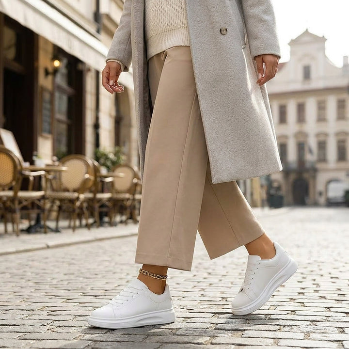 Kaminski | Białe skórzane sneakersy damskie o minimalistycznym designie | Natalia