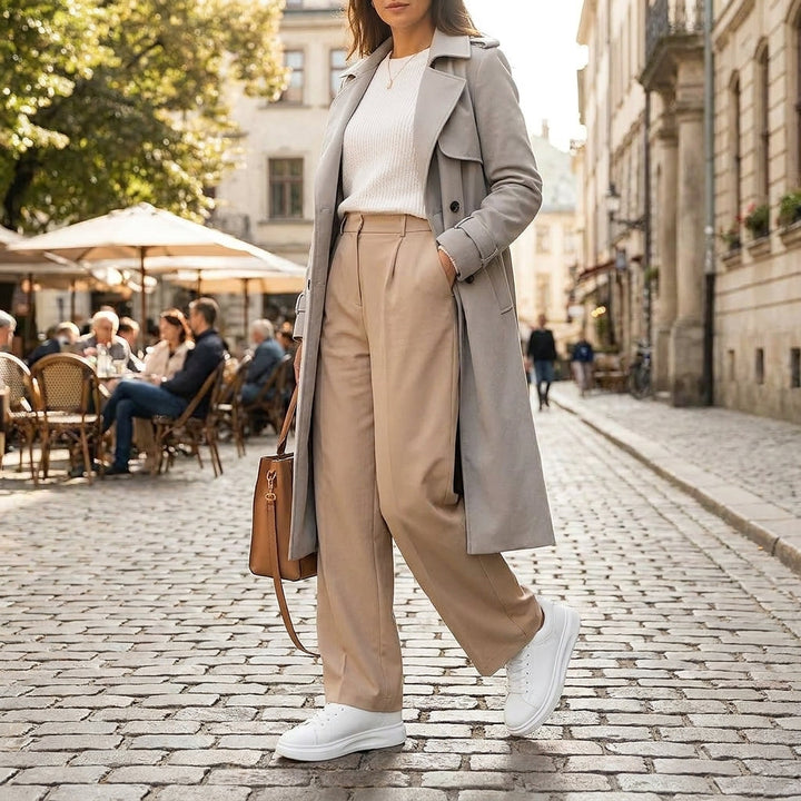 Kaminski | Białe skórzane sneakersy damskie o minimalistycznym designie | Natalia