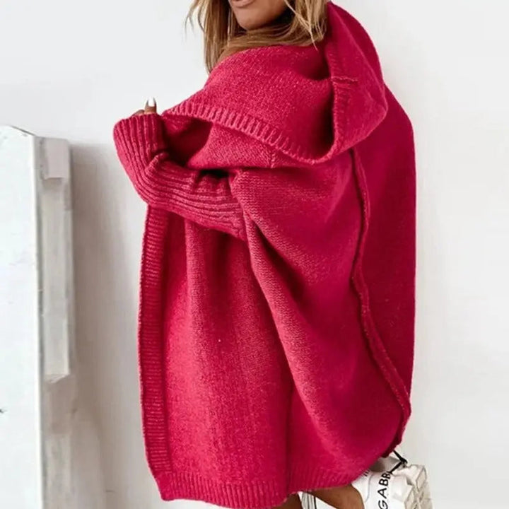 Liwia | Oversize bluza damska z kapturem i zamkiem błyskawicznym