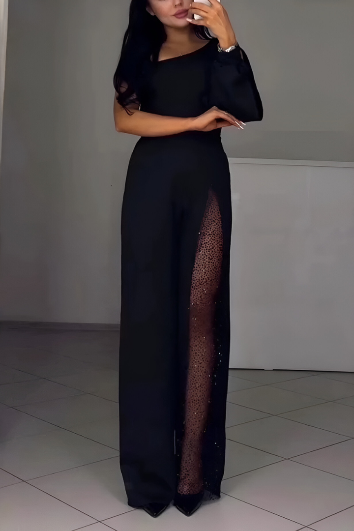 Valessia | Stylowy Damski Kombinezon z Szerokimi Nogawkami