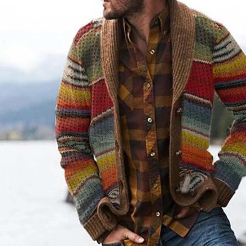 Pasiasty męski sweter w nowoczesnym stylu – Deshon