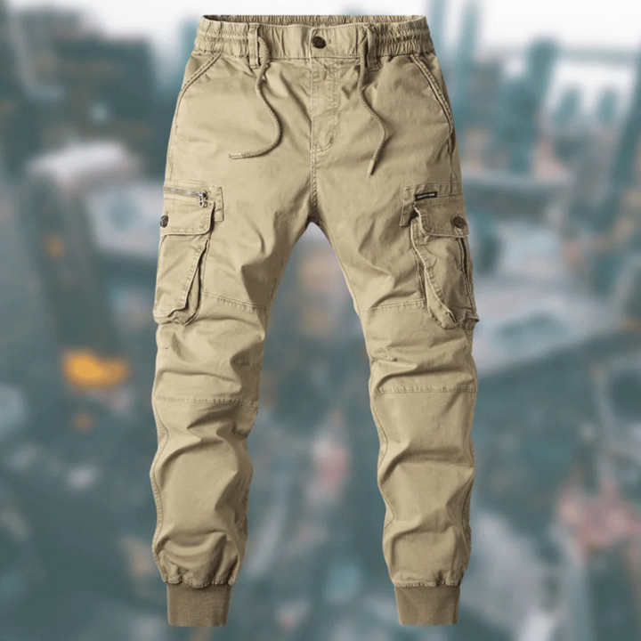 Jesienne luźne męskie spodnie jogger cargo – Lukas