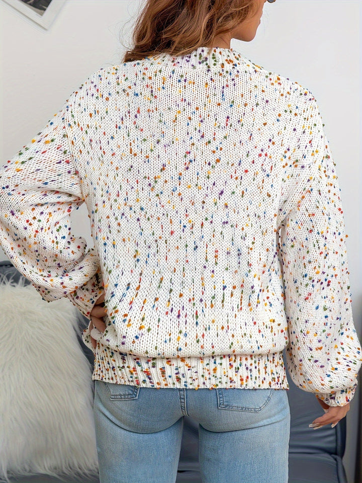 Sweter damski z nadrukiem konfetti - Noa