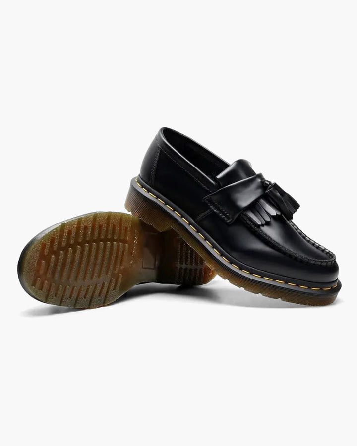 Szymon | Męskie skórzane loafersy z frędzlami i ergonomiczną podeszwą