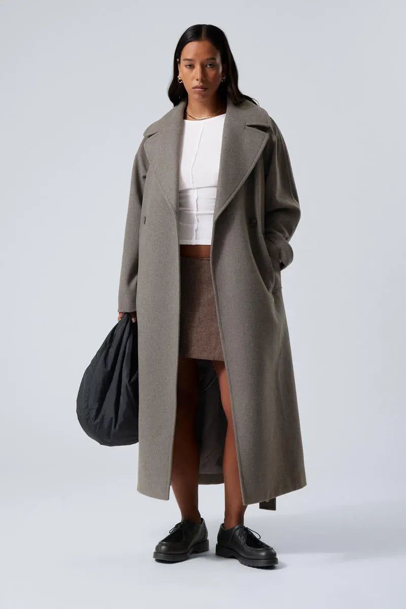 Emilia | Długi wełniany płaszcz w stylu oversize