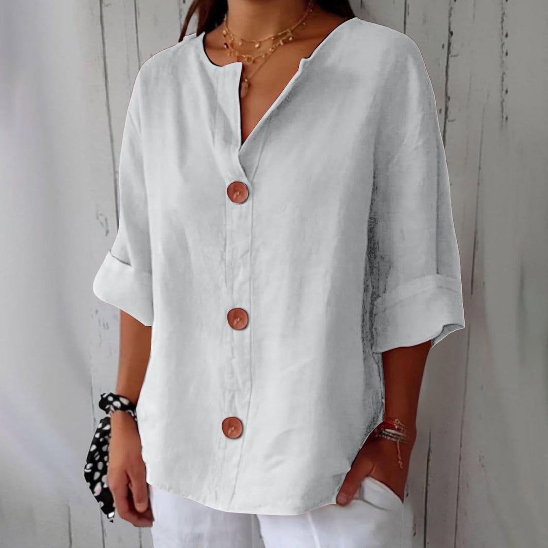 Damska Lniana Bluzka z Oddychający Materiał na Lato