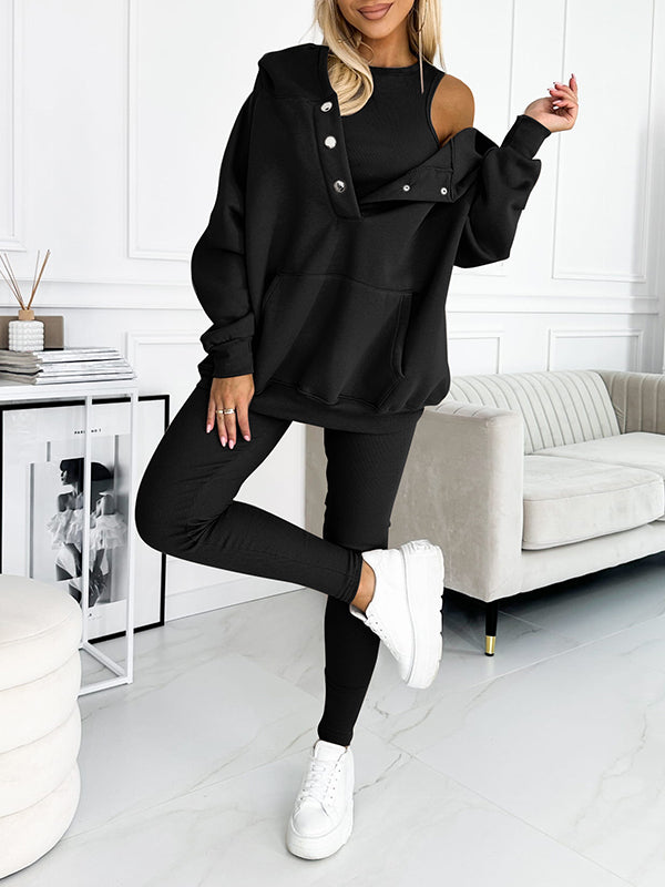 Zestaw Lisa | Zestaw dresowy dla kobiet z bluzą, spodniami i topem w wygodnym stylu