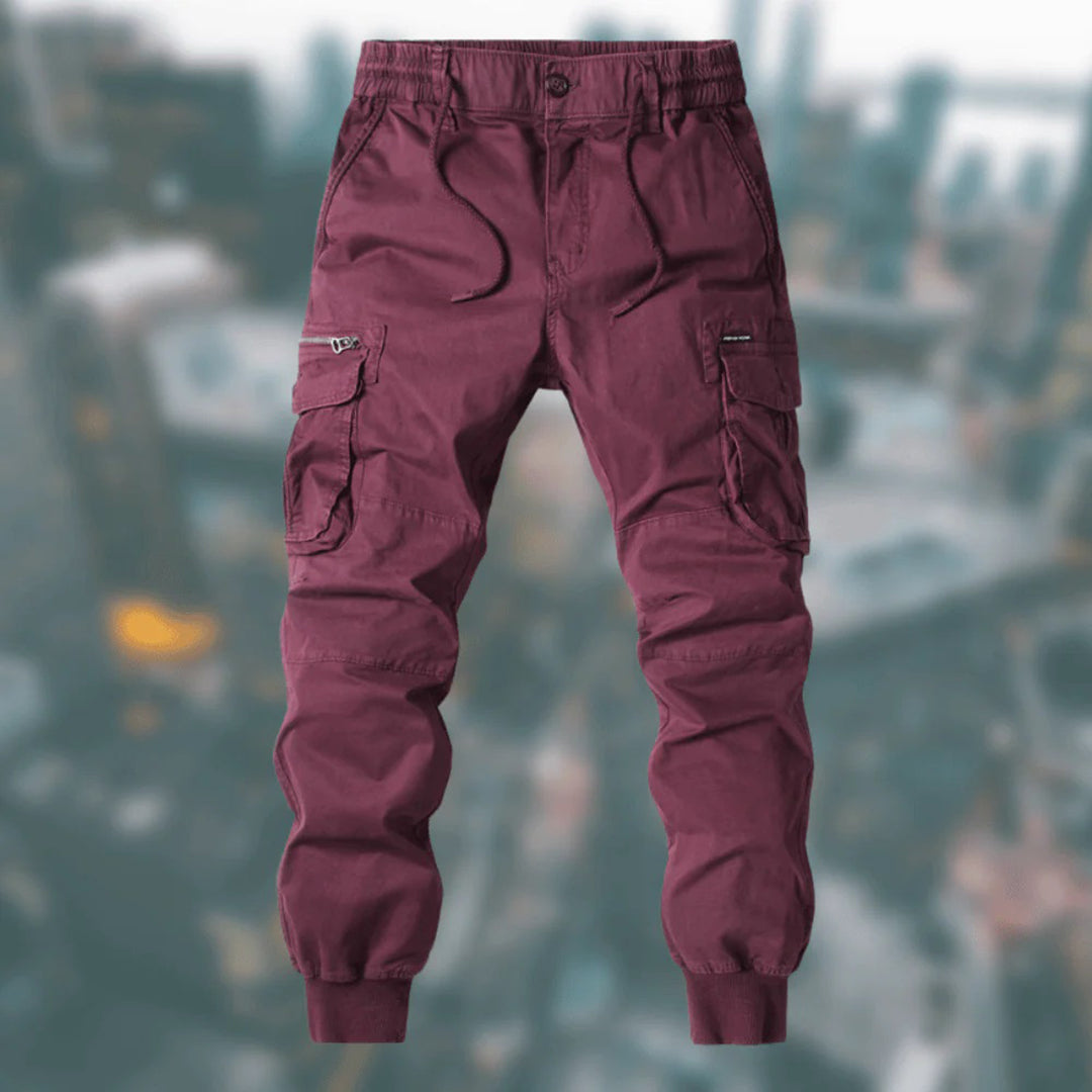 Jesienne luźne męskie spodnie jogger cargo – Lukas