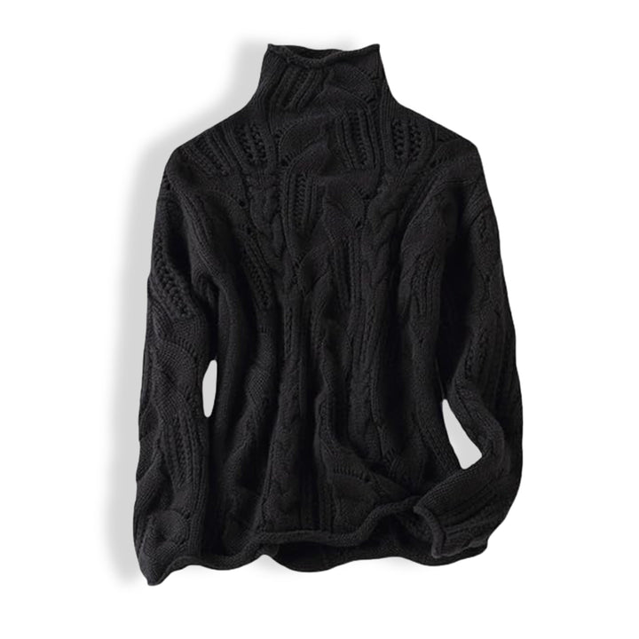 Weronika | Stylowy sweter damski z golfem i dekoracyjnym splotem