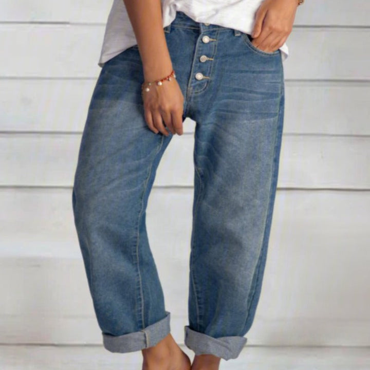 Boyfriend-Jeans z wysokim stanem dla kobiet – Maribel