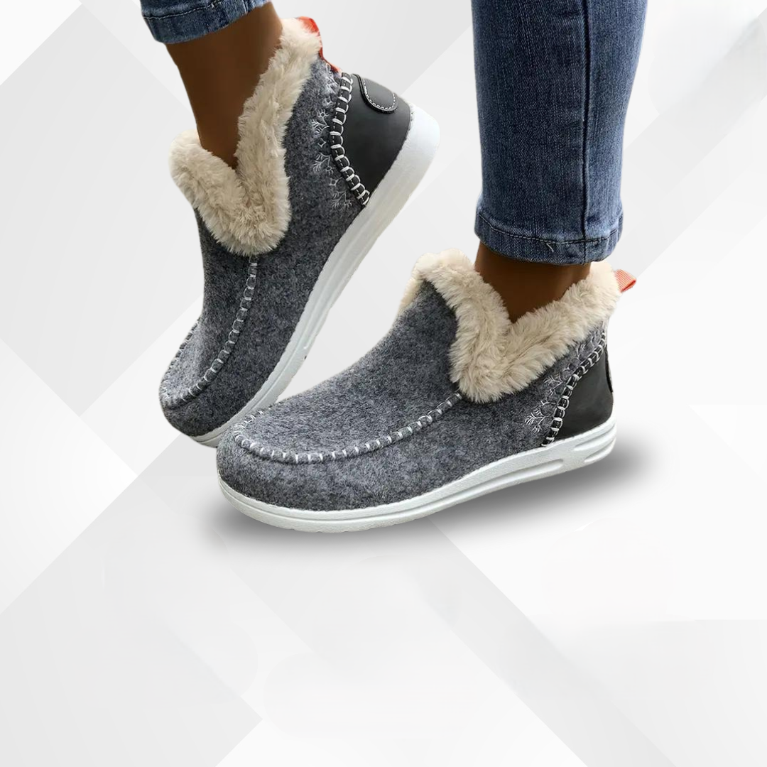 Kobieta komfortowe buty z futrem - Valeria