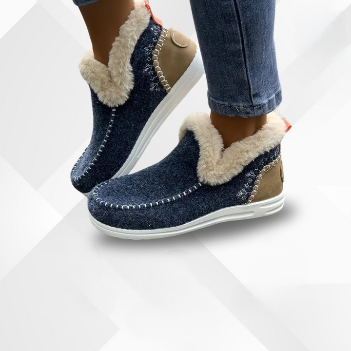 Kobieta komfortowe buty z futrem - Valeria