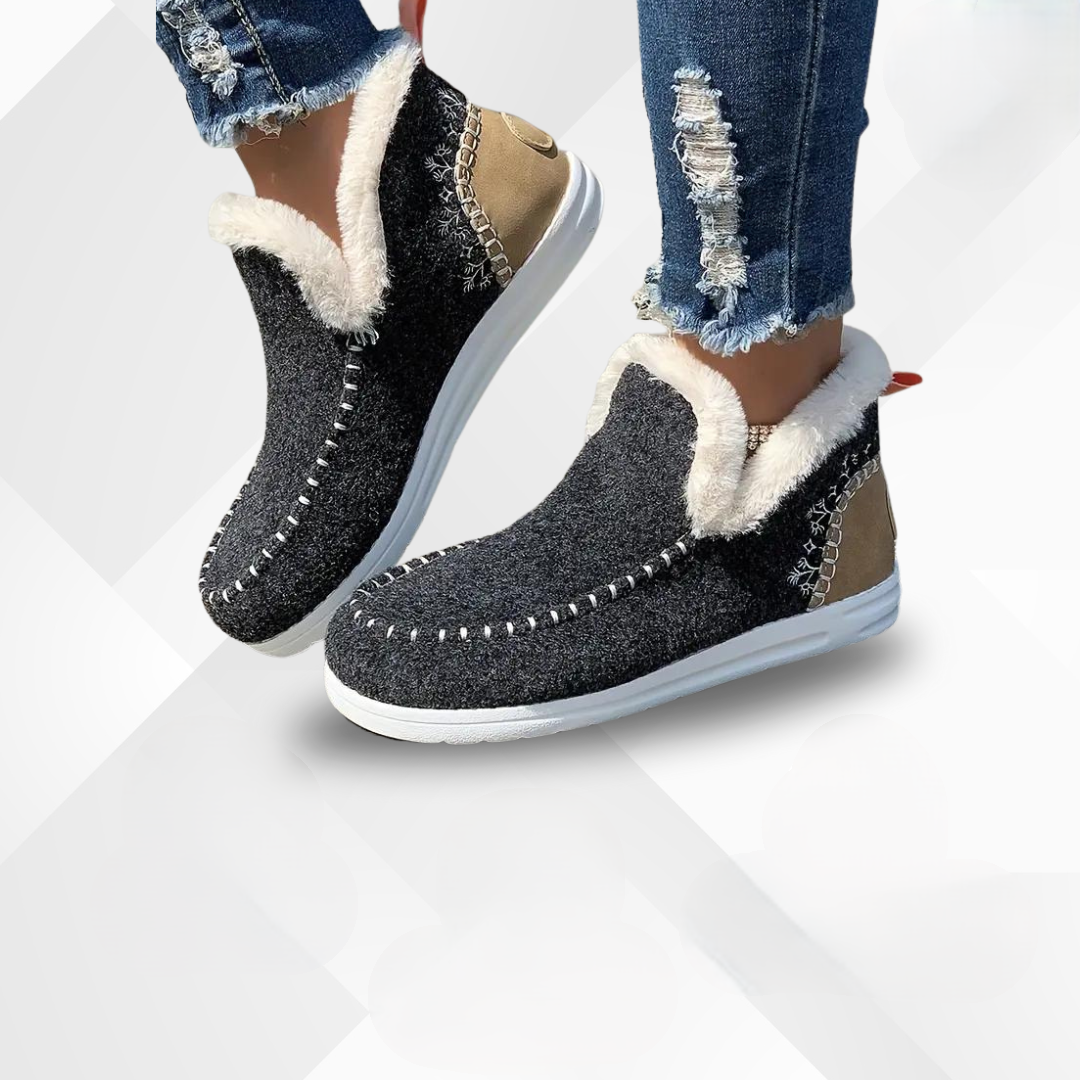Kobieta komfortowe buty z futrem - Valeria