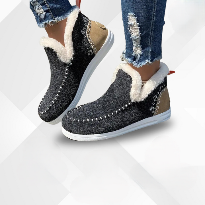 Kobieta komfortowe buty z futrem - Valeria