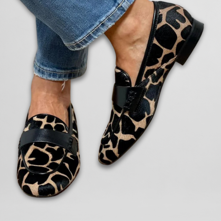 Lśniące Loafery w Wzór Lamparta