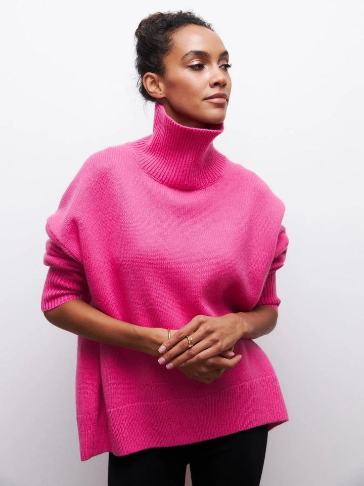 Xandra | Sweter z Długim Kołnierzem