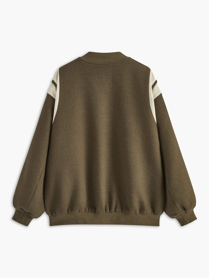 Adrielle | Retro kurtka varsity oversize z kontrastowymi rękawami i ściągaczami