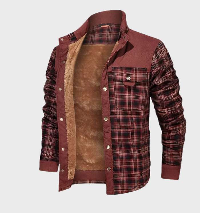 Kurtka flanelowa z ociepleniem dla mężczyzn z polaru – FlanelStyl
