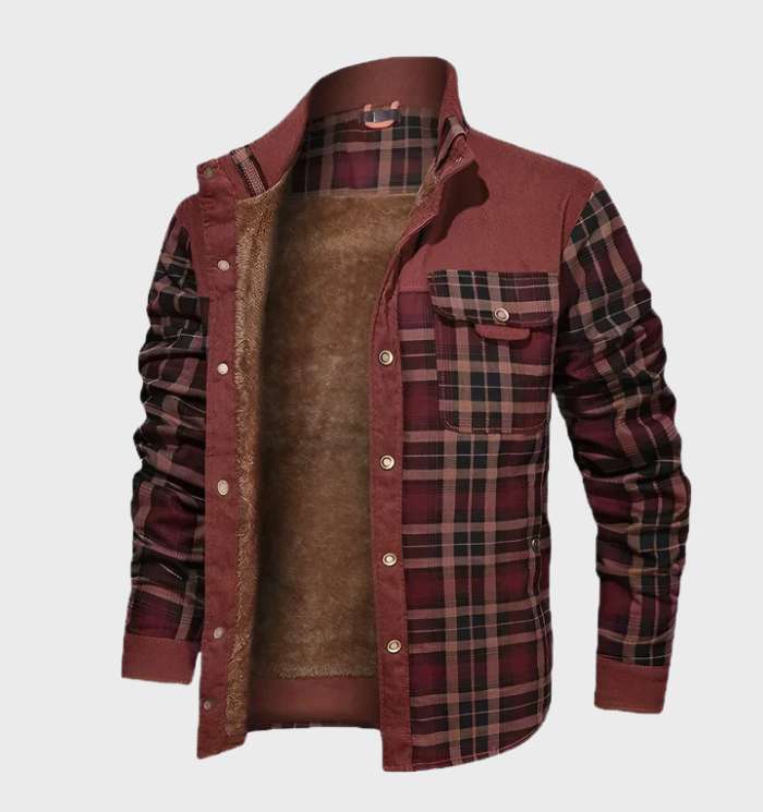 Kurtka flanelowa z ociepleniem dla mężczyzn z polaru – FlanelStyl