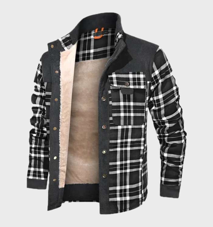 Kurtka flanelowa z ociepleniem dla mężczyzn z polaru – FlanelStyl