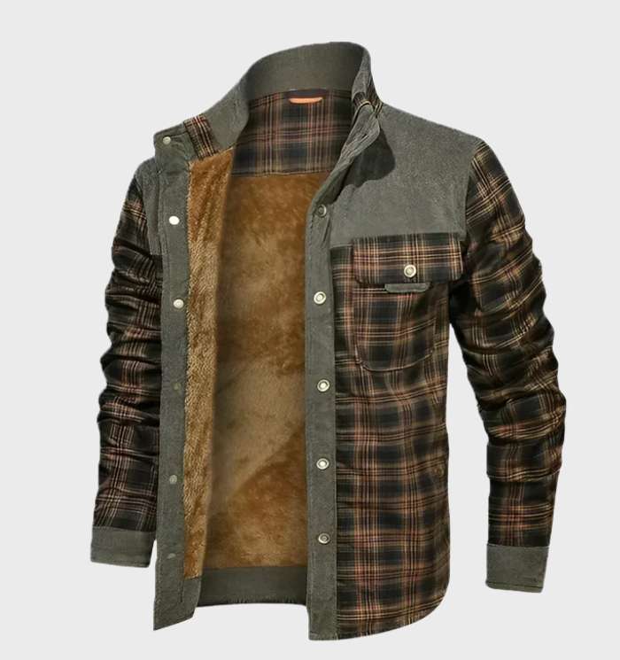 Kurtka flanelowa z ociepleniem dla mężczyzn z polaru – FlanelStyl