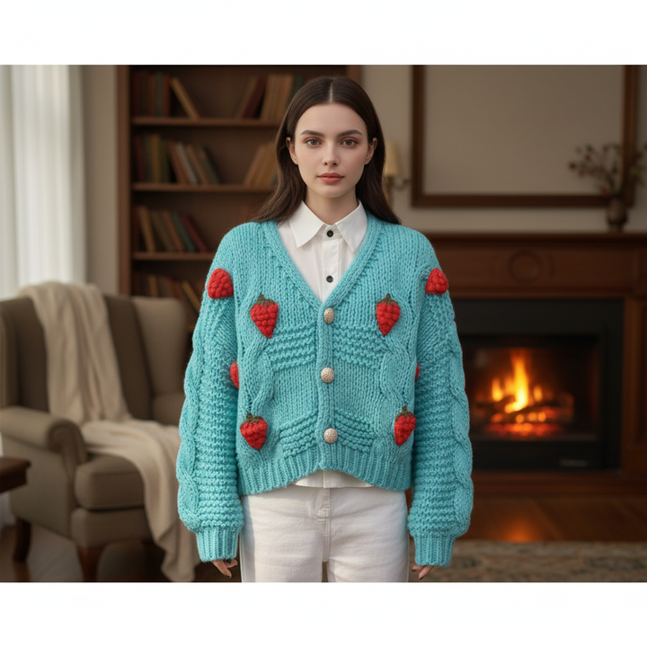 Kolorowy sweter krótka kurtka - Nina