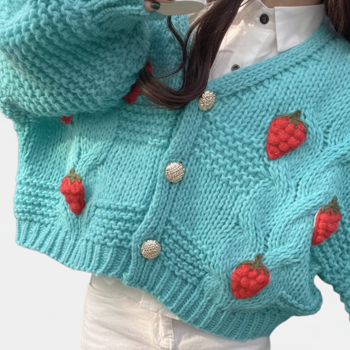 Kolorowy sweter krótka kurtka - Nina
