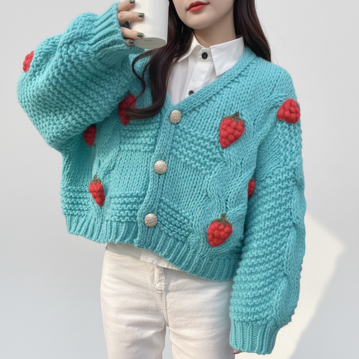 Kolorowy sweter krótka kurtka - Nina