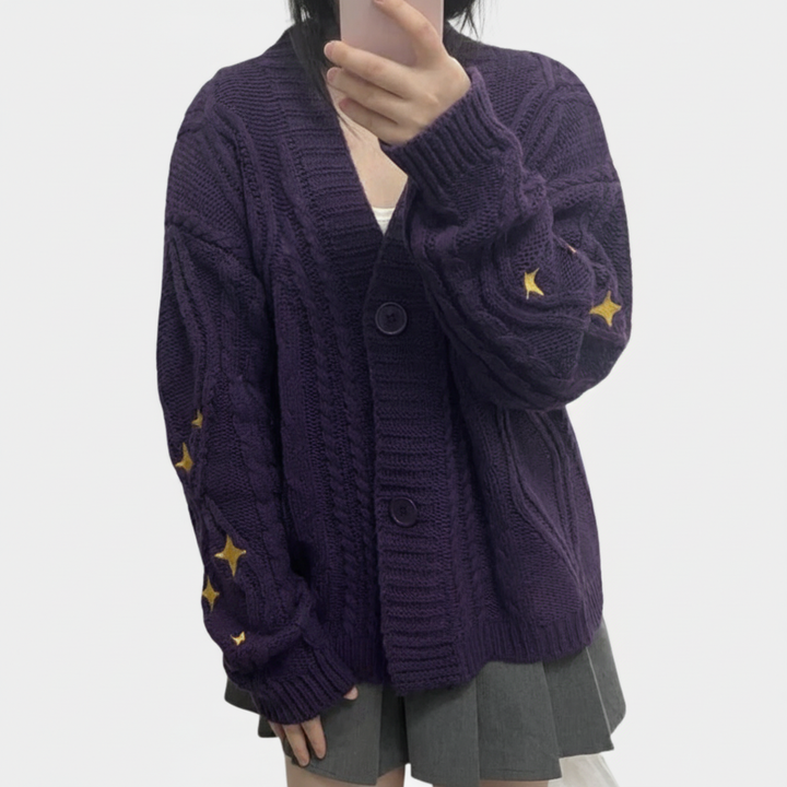 Kolorowy sweter krótka kurtka - Nina