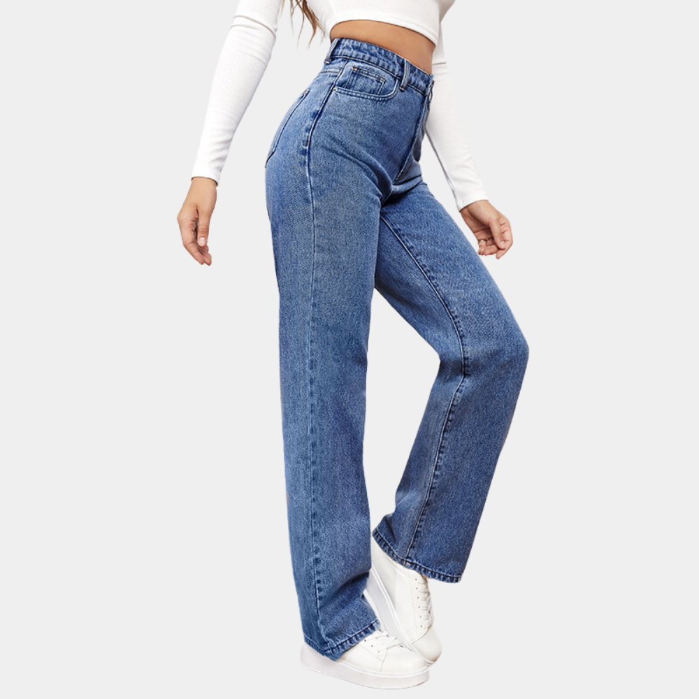 Amara | Damskie jeansy wide leg z wysokim stanem – comfort fit