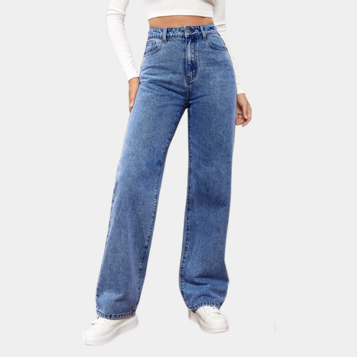 Amara | Damskie jeansy wide leg z wysokim stanem – comfort fit