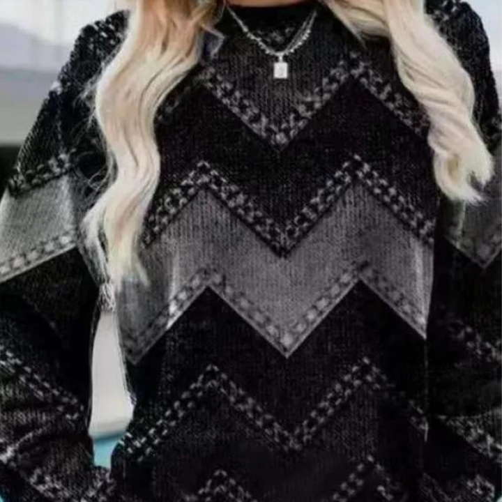 Damska sweter z wzorem chevron – Ylva