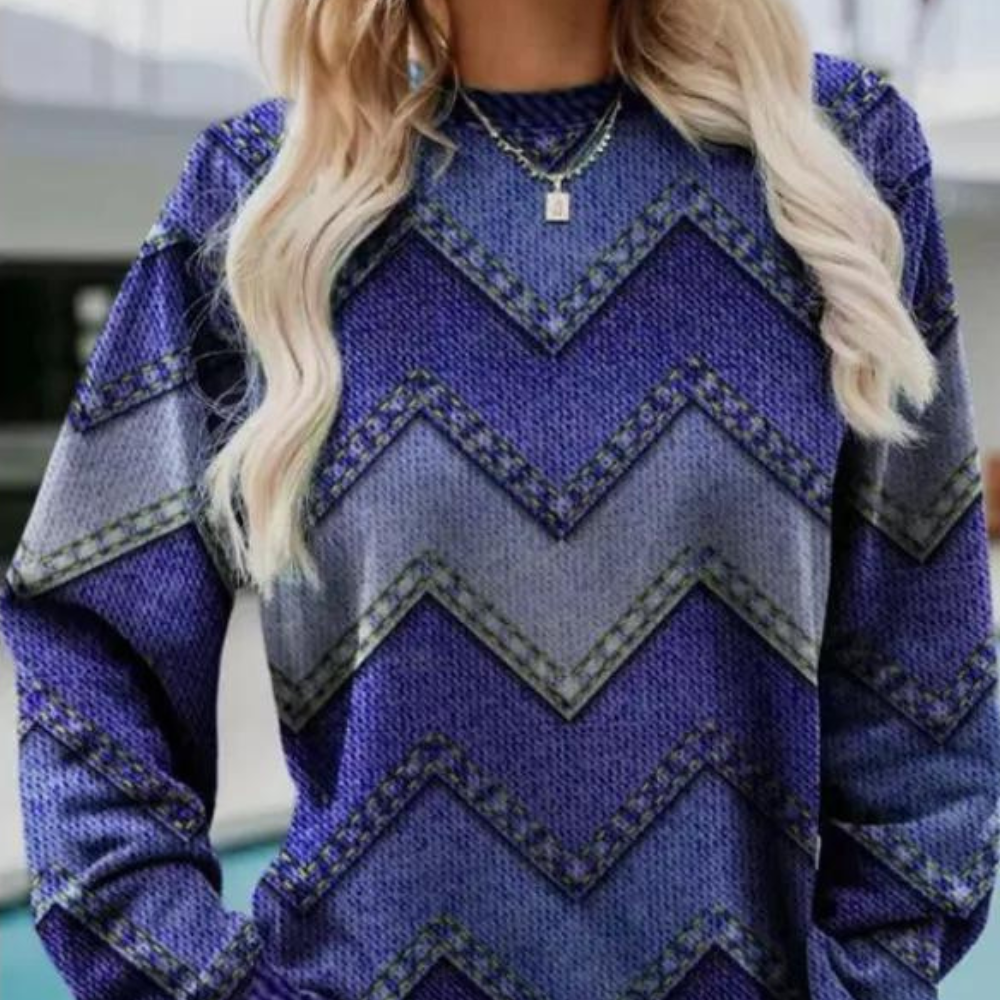 Damska sweter z wzorem chevron – Ylva