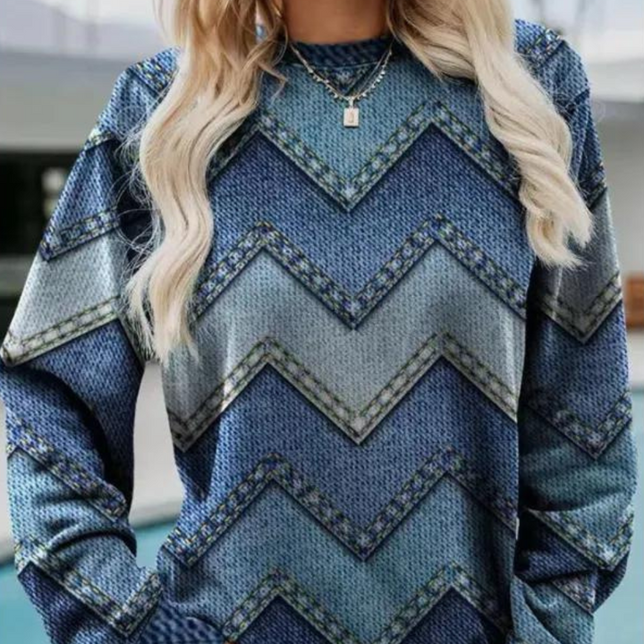 Damska sweter z wzorem chevron – Ylva
