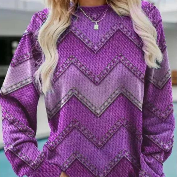 Damska sweter z wzorem chevron – Ylva