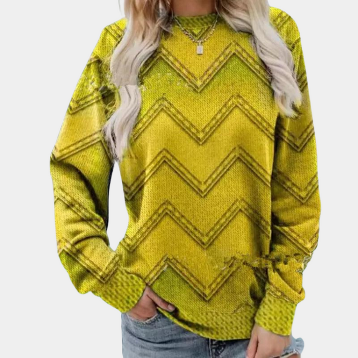 Damska sweter z wzorem chevron – Ylva
