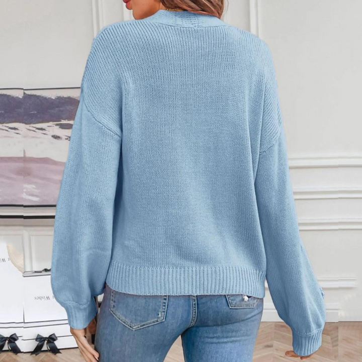 Sweter damski z 3D kwiatami – Maribel