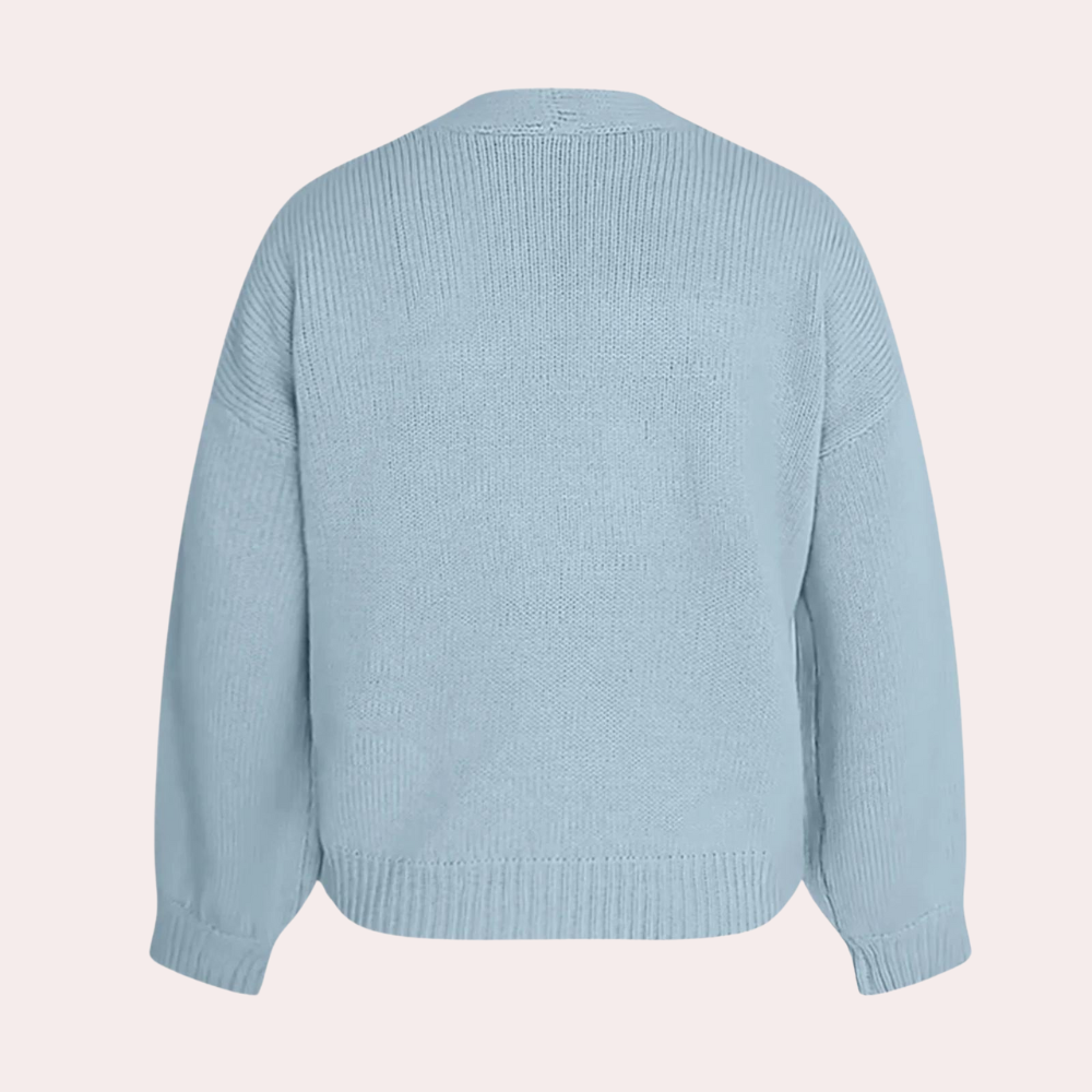 Sweter damski z 3D kwiatami – Maribel