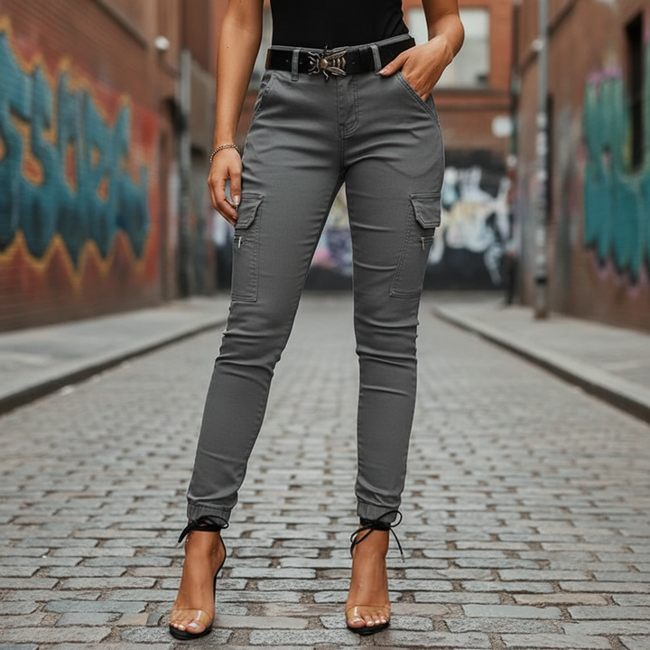Cargo-Jeans z elastycznym pasem - Regina