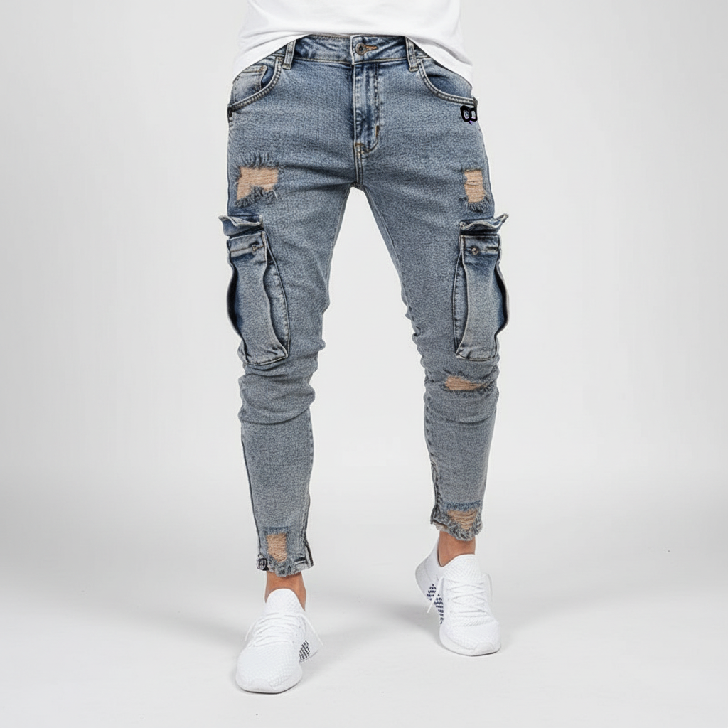 Spodnie cargo z denimu - Nico