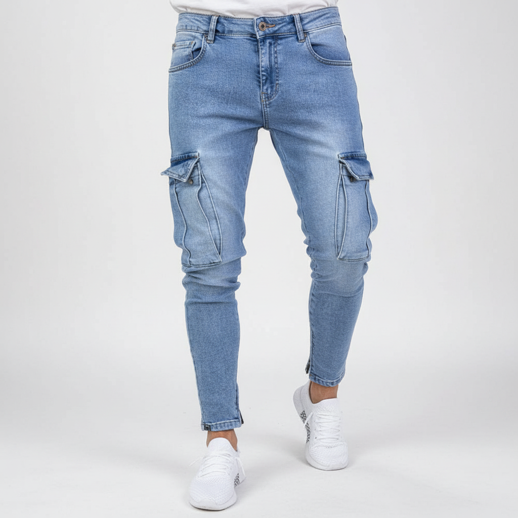 Spodnie cargo z denimu - Nico