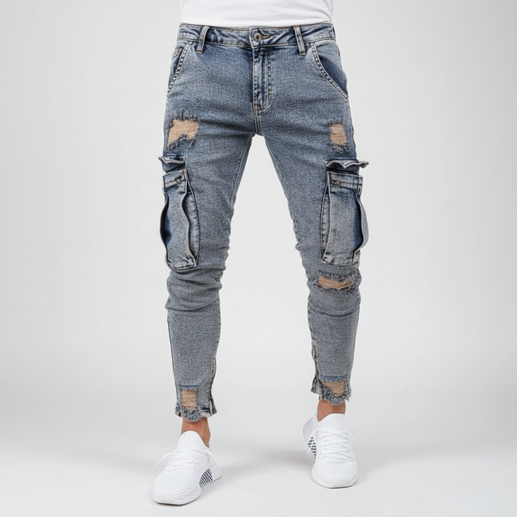 Spodnie cargo z denimu - Nico