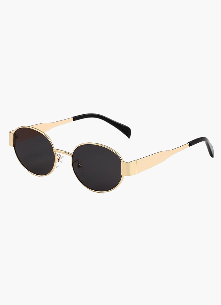 Kaminski | Owalne okulary przeciwsłoneczne retro z metalową oprawką UV400