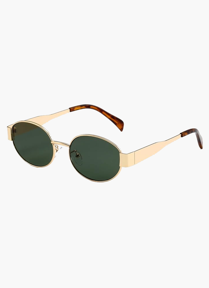 Kaminski | Owalne okulary przeciwsłoneczne retro z metalową oprawką UV400
