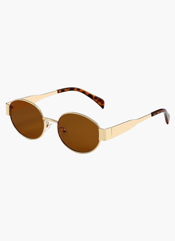 Kaminski | Owalne okulary przeciwsłoneczne retro z metalową oprawką UV400