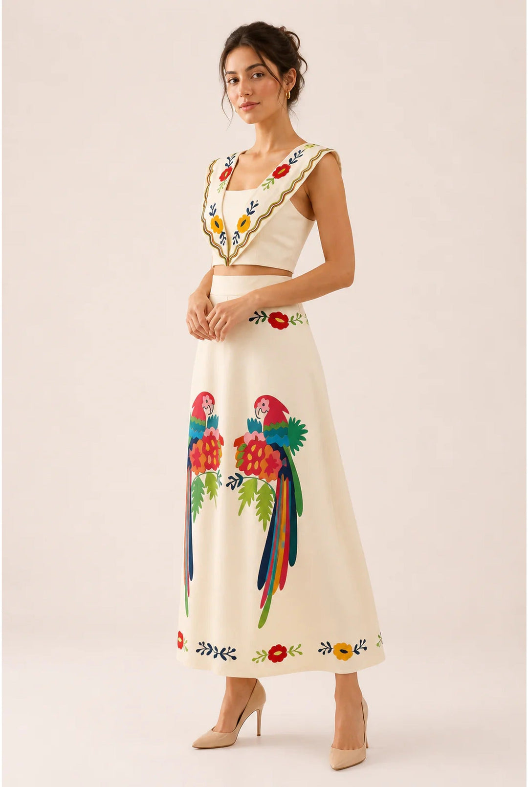 Irena | Haftowany Komplet z Maxi Spódnicą